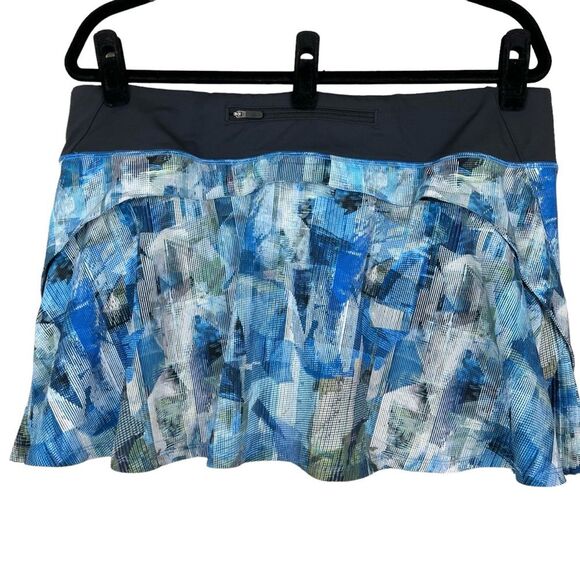 lululemon Women's Play off the Pleats Skirt 13" sz 12 Multi Blue Tennis Golf - Picture 3 of 10